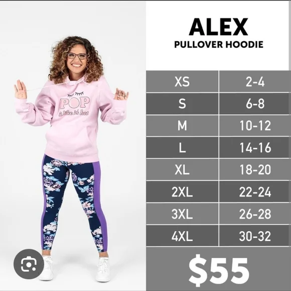 New nwt lularoe Alex hoodie xl. - Picture 3 of 3